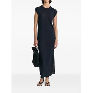 Трикотажное платье макси с разрезом