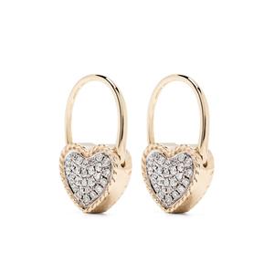 Серьга Creole Cadenas Coeur из желтого золота с бриллиантами