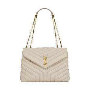 Сумки через плечо Saint Laurent Medium Loulou Matelasse Leather Shoulder Bag 'Blanc Vintage'