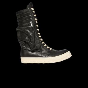 Кроссовки Rick Owens Cargo Geobasket Tumbled Lamb Leather 'Black Milk'