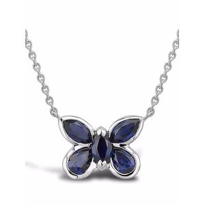 Серьги Butterfly из белого золота с сапфиром