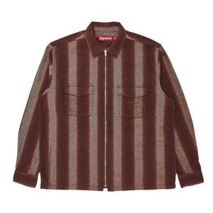 Фланелевая рубашка Supreme Stripe Flannel Zip Up Shirt 'Brown'