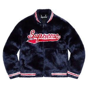 Варсити-куртки Supreme Faux Fur Varsity Jacket 'Navy'