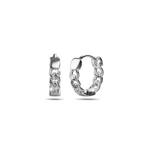 Серьги-кольца из цельного стерлингового серебра 925 с цепочками