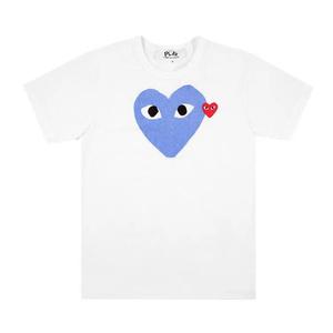 Футболки с коротким рукавом Comme des Garçons Футболка с коротким рукавом Play с синим сердцем 'Blue/White'