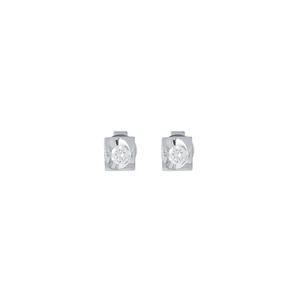 TOMEI серьги-солитеры, бриллиант, белое золото 585/14K