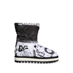 Стеганые ботинки с принтом граффити