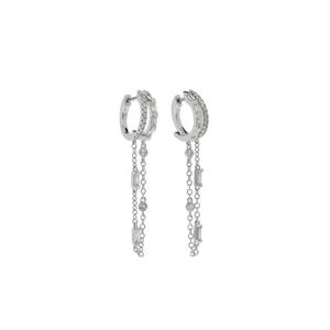 Серьги Diamond Double Mixed Fringe из белого золота