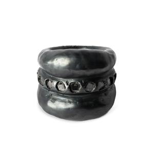 Серебряное кольцо Stack с бриллиантами