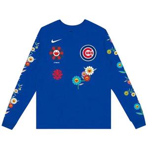 Футболки с длинным рукавом Nike x Takashi Murakami x MLB World Tour Tokyo Series 2025 Cubs Long-Sleeve Tee 'Blue'