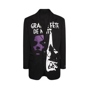 Блейзеры Raf Simons Oversized Blazer With Uniform Pockets And Print 'Black'