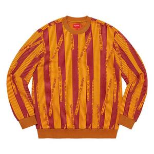Круглые воротники Supreme Textured Stripe Crewneck 'Желтый'