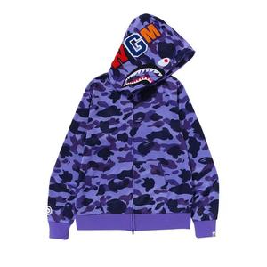 Zip Ups BAPE 1st Camo Jersey Shark Full Zip Hoodie 'Фиолетовый'