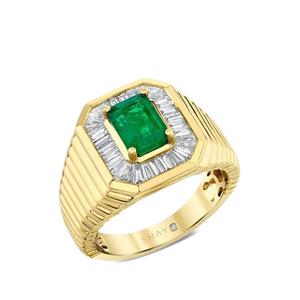 Кольцо Championship с бриллиантами и изумрудом
