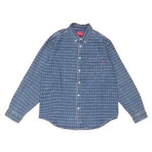 Рубашки Supreme Jacquard Logos Denim Shirt 'Blue'