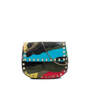 2014-2015 Nappa и Canvas Camouflage Rockstud Flap crossbody bag