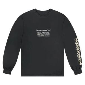 Футболки Cactus Jack by Travis Scott For Fragment Logo Long-Sleeve 'Black'