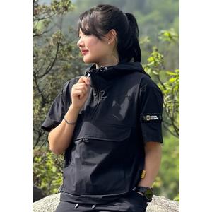 Унисекс ADELIE Легкая тканая эластичная куртка-анорак с коротким рукавом