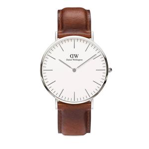 Classic St Mawes 40 мм Мужские часы из нержавеющей стали с кожаным ремешком - Серебристые - Мужские часы Часы для мужчин DW