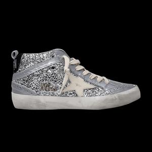 Кроссовки Golden Goose Wmns Mid Star 'Silver Glitter'