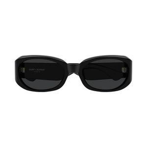 Овальные солнцезащитные очки Saint Laurent с инжекционной оправой «Black»