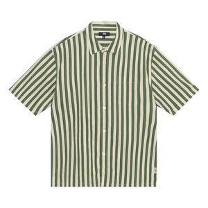 Рубашки на пуговицах Stussy Striped Boxy Flat Hem Shirt 'Зеленый'