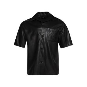 Кожаная рубашка MA с вышивкой