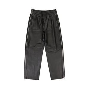PURPLE BRAND кожаные брюки с боковой молнией Track Pants «Черный»