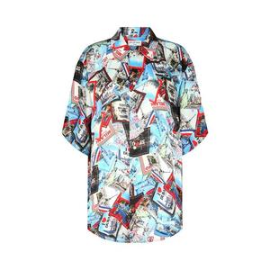 Рубашки на пуговицах Balenciaga Mix Scarves Silk Short-Sleeve Shirt 'Multi'