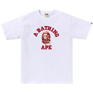 Топы BAPE Palm Tree Camo College Tee 'White/Red'