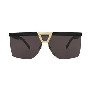 Очки Saint Laurent солнцезащитные очки из ацетата с оправой Shield 'Black'