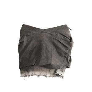 draped frayed mini skirt