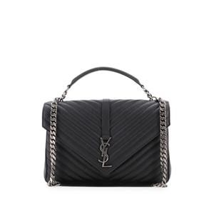 Большая сумка на плечо Classic Monogram College Bag Matelasse Chevron Leather