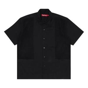 Рубашки на пуговицах Supreme Mesh Panel Linen Short-Sleeve Shirt 'Черный'