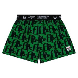 Шорты AAPE All-Over Logo Boxer Shorts 'Navy/Green'