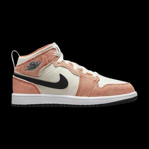 Кроссовки Lifestyle Basketball Air Jordan 1 Mid SE PS 'Orange Suede'
