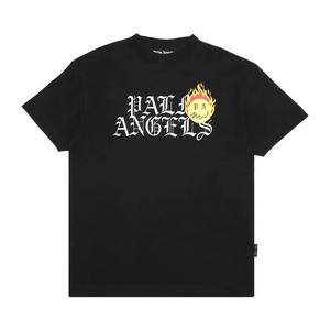 Футболка Palm Angels Burning Head Logo с коротким рукавом 'Черный/Желтый'