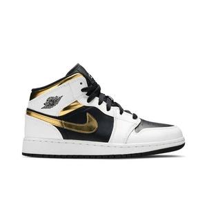 Lifestyle Баскетбол Air Jordan 1 Mid GS 'Белый золотой'