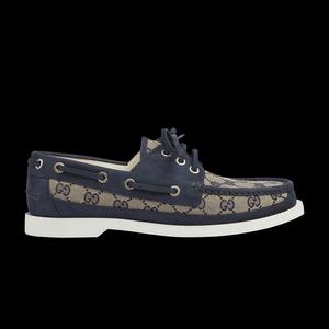 Лоферы Gucci Lace Up Loafer 'GG Canvas - Beige Blue'
