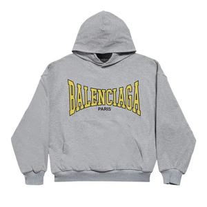 Худи Balenciaga Logo Printed Hoodie 'Серый вереск/Желтый'