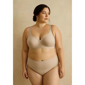 Premium Mirabel Plus Size Seamless Wireless Support Bra в цвете Taupe