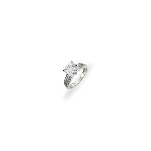 MJ Jewellery 925 Стерлинговое Серебро Кольцо SC526 Покрытое Белым Золотом