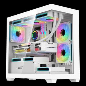 darkFlash DS900M Micro-ATX корпус - белый (предустановлено 6 вентиляторов)