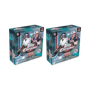Спортивные карточки 2025 Topps Chrome Football Mega Box 2x Lot