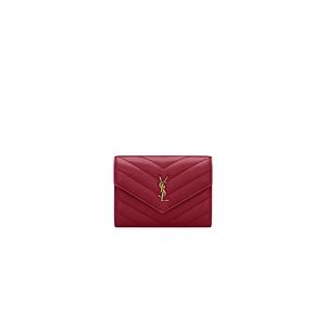 Yves Saint Laurent Cassandre Трехслойный кошелек в красном цвете
