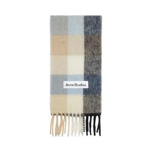Шарфы Acne Studios Мохеровый шарф в клетку 'Синий/Бежевый/Черный'