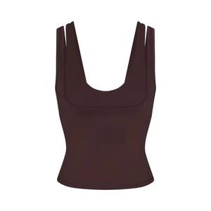 Майки NikeSKIMS Matte Double-Strap Scoop Tank Top 'Темная сепия/Темная сепия/Темная сепия'