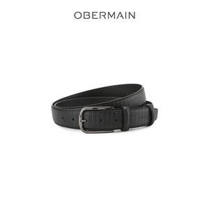 Мужской ремень 35MM Pin Clip Buckle из натуральной кожи черный