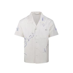 Полосатая рубашка с вышивкой
