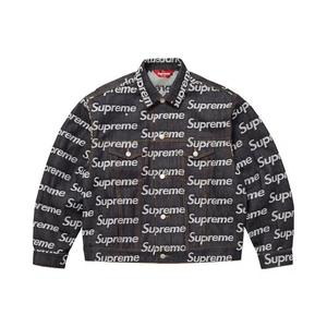 Джинсовые куртки Supreme Jacquard Logos Denim Trucker Jacket 'Жесткий индиго'